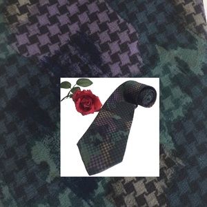 Handmade 100% Silk Tie HANDMADE IN ITALY Geometric Pattern Tessio EUC